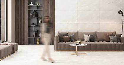 Leopard Vitrified tiles in a living space