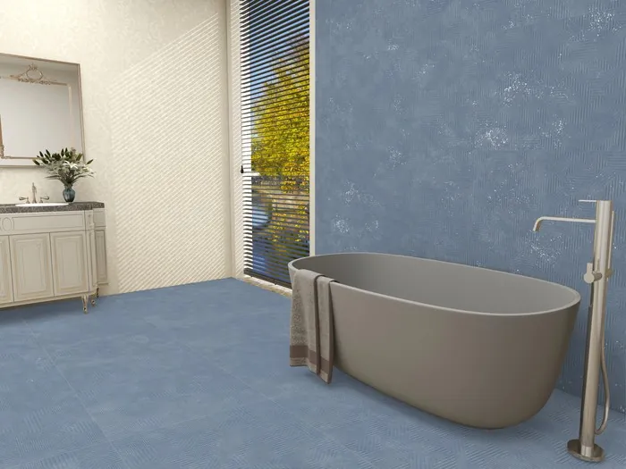 CUBE METIC BLUE DECOR tile